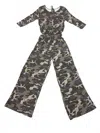Zenana Women's Camo Jumpsuit In Multi In Black
