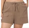 Zenana Women's Cotton Shorts In Beige In Neutral