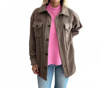 Zenana Women's Cozy Retreat Jacket In Mocha In Green