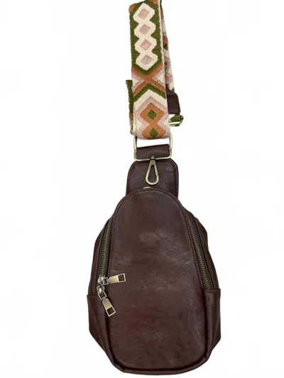 Zenana Women's Vegan Leather Sling Crossbody Bag In Brown In Black