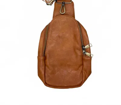 Zenana Women's Vegan Leather Sling Crossbody Bag In Camel In Neutral