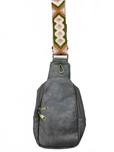 Zenana Women's Vegan Leather Sling Crossbody Bag In Grey In Yellow