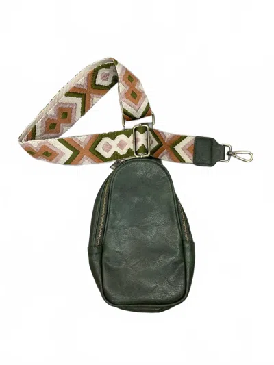 Zenana Women's Vegan Leather Sling Crossbody Bag In Olive In Green