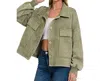 Zenana Women's Wrap Me In Fleece Shacket In Light Olive In Green