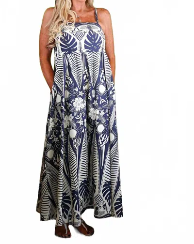 Zenara Dabian Spaghetti Strap Maxi Dress In Multi