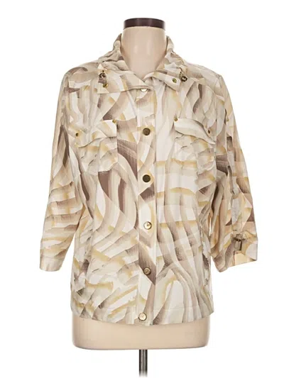 Pre-owned Zenergy By Chico's 3/4 Sleeve Blouse In Ivory