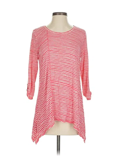 Pre-owned Zenergy By Chico's 3/4 Sleeve T-shirt In Red