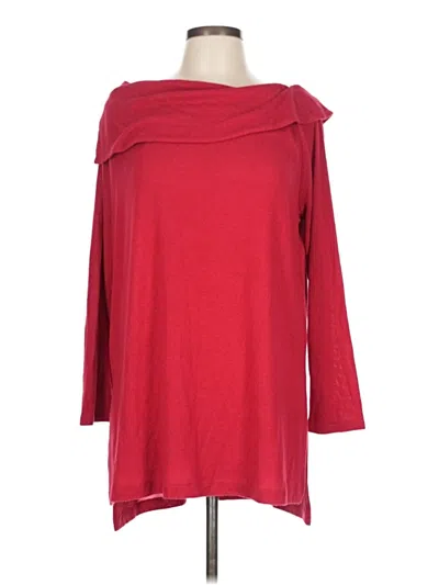 Pre-owned Zenergy By Chico's 3/4 Sleeve Top Red Cowl Neck Tops