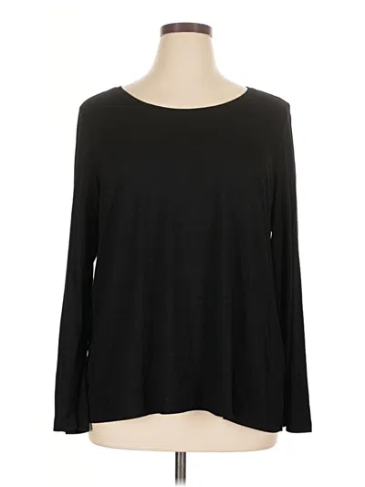 Pre-owned Zenergy By Chico's 3/4 Sleeve T-shirt In Black