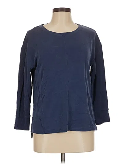 Pre-owned Zenergy By Chico's 3/4 Sleeve T-shirt In Blue