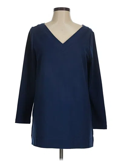 Pre-owned Zenergy By Chico's 3/4 Sleeve T-shirt In Blue