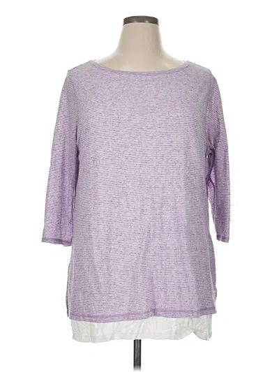 Pre-owned Zenergy By Chico's 3/4 Sleeve T-shirt In Purple