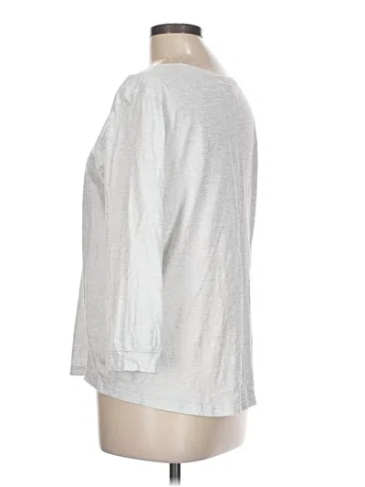 Pre-owned Zenergy By Chico's 3/4 Sleeve T-shirt In Silver