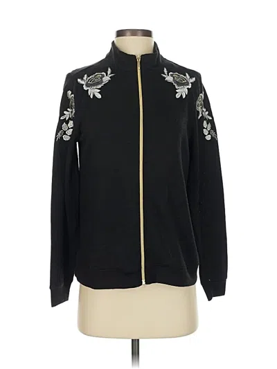 Pre-owned Zenergy By Chico's Cardigan Sweater In Black