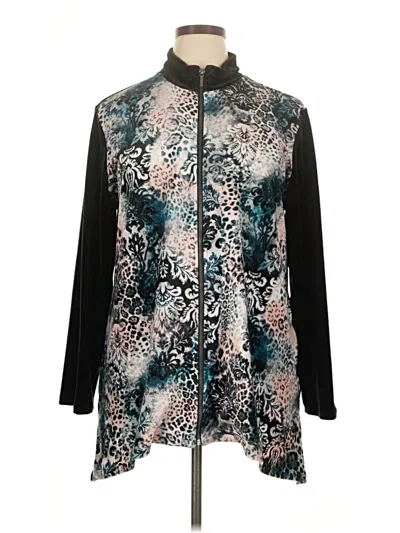 Pre-owned Zenergy By Chico's Cardigan Sweater In Black