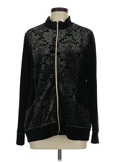 Pre-owned Zenergy By Chico's Cardigan Sweater In Black