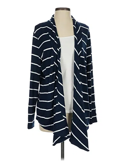 Pre-owned Zenergy By Chico's Cardigan Sweater In Blue