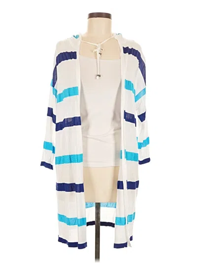 Pre-owned Zenergy By Chico's Cardigan Sweater In Blue