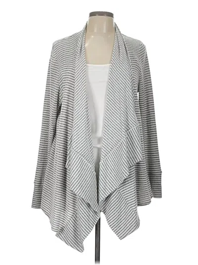 Pre-owned Zenergy By Chico's Cardigan Sweater In Gray