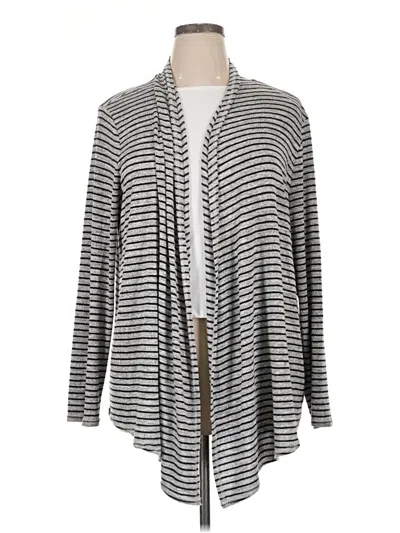 Pre-owned Zenergy By Chico's Cardigan Sweater In Gray