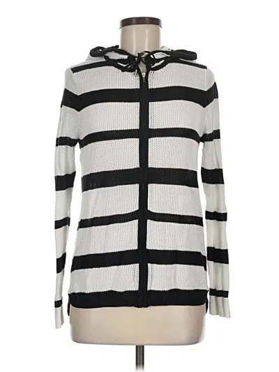 Pre-owned Zenergy By Chico's Cardigan Sweater In Silver