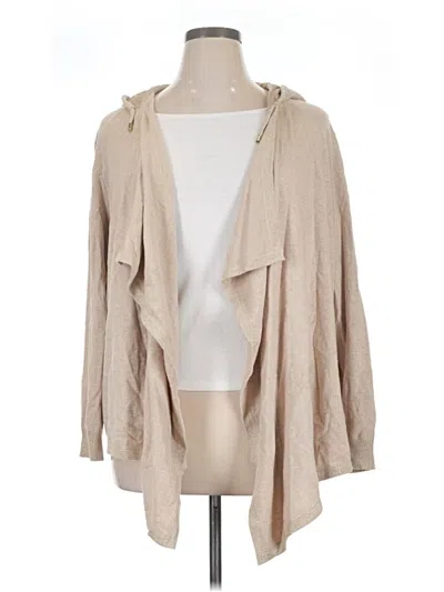 Pre-owned Zenergy By Chico's Cardigan Sweater In Tan