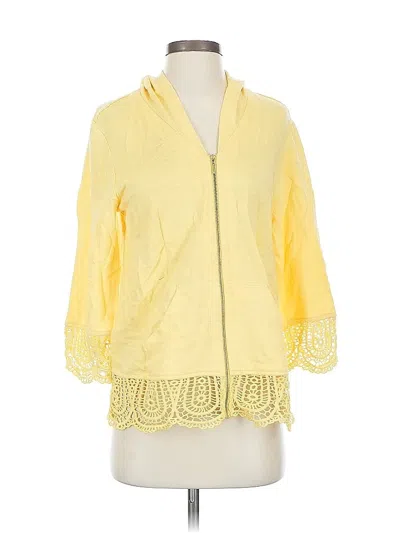 Pre-owned Zenergy By Chico's Cardigan Sweater In Yellow
