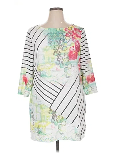 Pre-owned Zenergy By Chico's Casual Dress In White