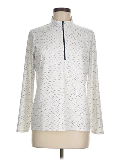 Pre-owned Zenergy By Chico's Long Sleeve T-shirt In White