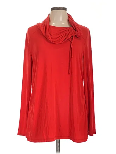 Pre-owned Zenergy By Chico's Long Sleeve Turtleneck In Red