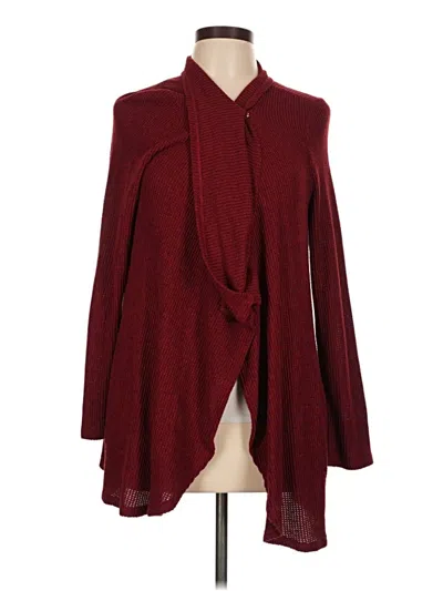Pre-owned Zenergy By Chico's Poncho In Burgundy