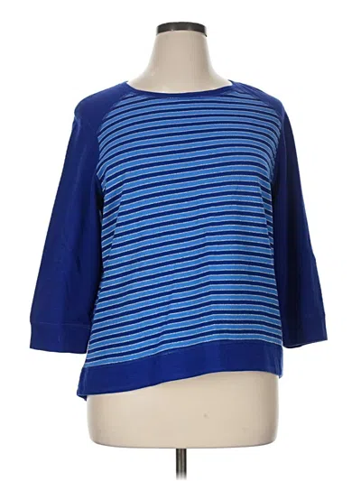 Pre-owned Zenergy By Chico's Pullover Sweater In Blue