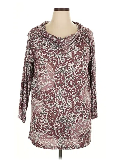 Pre-owned Zenergy By Chico's Pullover Sweater In Burgundy