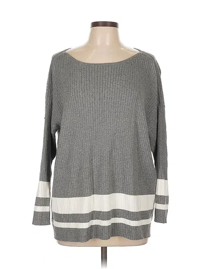 Pre-owned Zenergy By Chico's Pullover Sweater In Gray