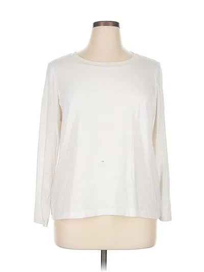 Pre-owned Zenergy By Chico's Pullover Sweater In White