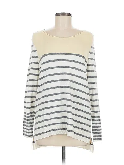 Pre-owned Zenergy By Chico's Pullover Sweater In White