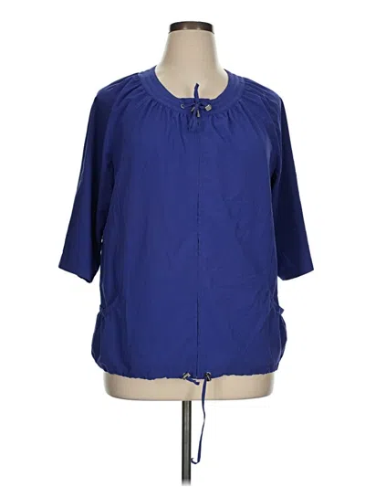 Pre-owned Zenergy By Chico's Raincoat In Blue