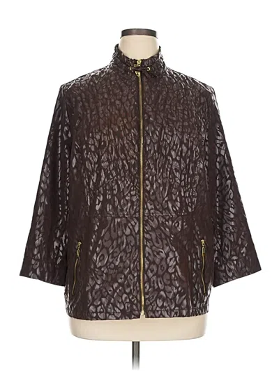 Pre-owned Zenergy By Chico's Raincoat In Brown