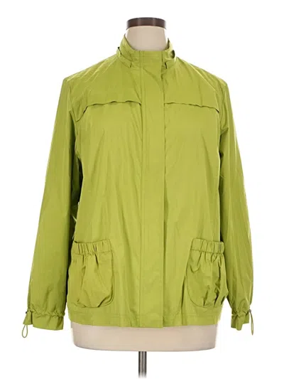 Pre-owned Zenergy By Chico's Raincoat In Green