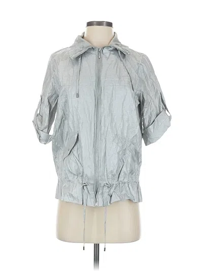 Pre-owned Zenergy By Chico's Raincoat In Silver