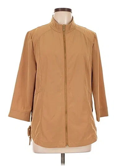 Pre-owned Zenergy By Chico's Raincoat In Tan