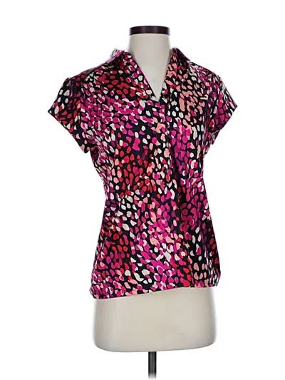 Pre-owned Zenergy By Chico's Short Sleeve Blouse In Pink