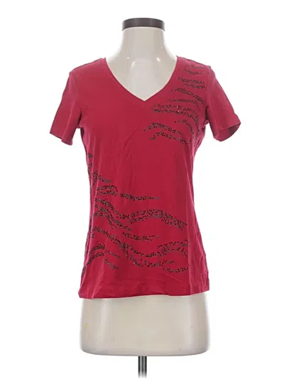 Pre-owned Zenergy By Chico's Short Sleeve T-shirt In Red