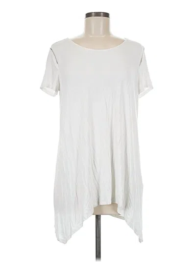 Pre-owned Zenergy By Chico's Short Sleeve T-shirt In White