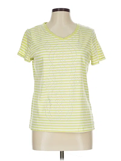 Pre-owned Zenergy By Chico's Short Sleeve T-shirt In Yellow