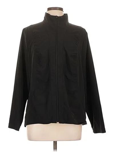 Pre-owned Zenergy By Chico's Track Jacket In Black
