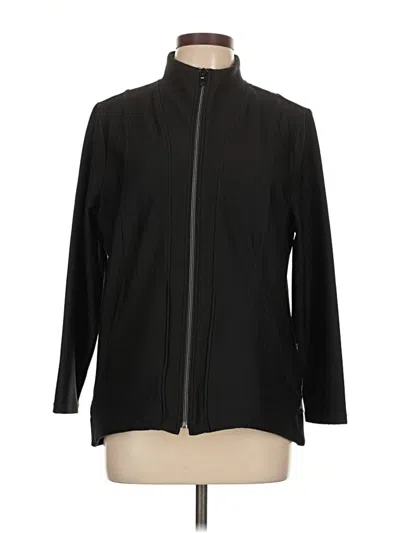 Pre-owned Zenergy By Chico's Track Jacket In Black