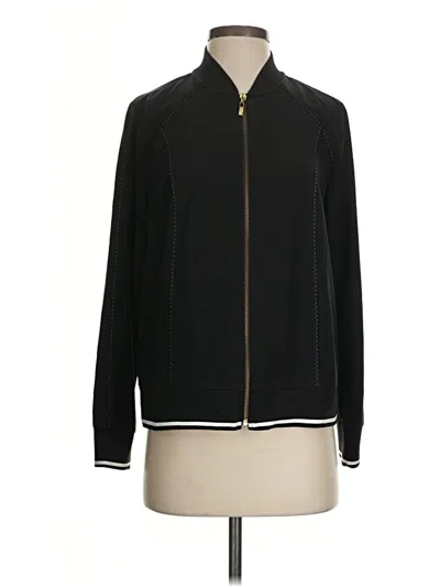 Pre-owned Zenergy By Chico's Track Jacket In Black