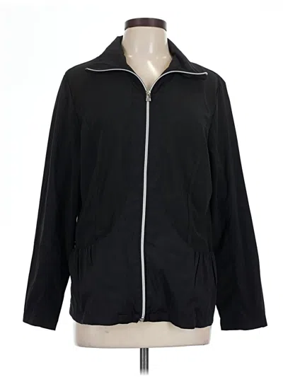Pre-owned Zenergy By Chico's Track Jacket In Black