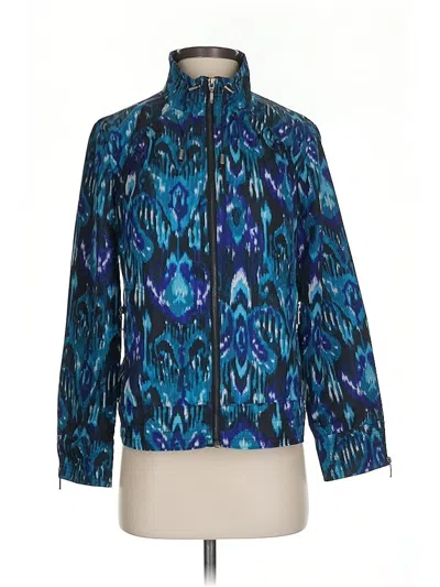 Pre-owned Zenergy By Chico's Track Jacket In Blue